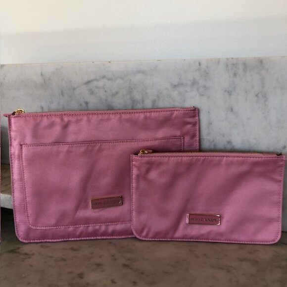 PRADA CANDY Set of Cosmetic Bags Pink Fabric Zip Top Rectangular NWOT - Picture 5 of 17